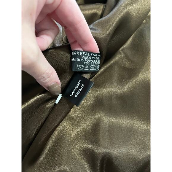 Dasco Filippidis Filippos Genuine Mink Brown Fur Cropped 3/4 sleeve Coat Sz 42 - Picture 10 of 15